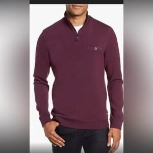 Ted Baker Bevyhil Quarter Zip Pullover Sweater Burgundy Mock Funnel Neck Sz L 4